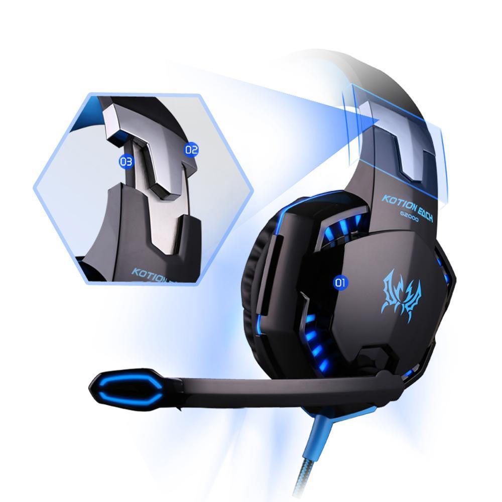 STEVVEX Pro Gaming Headset – Wired, Deep Bass, LED, with Mic